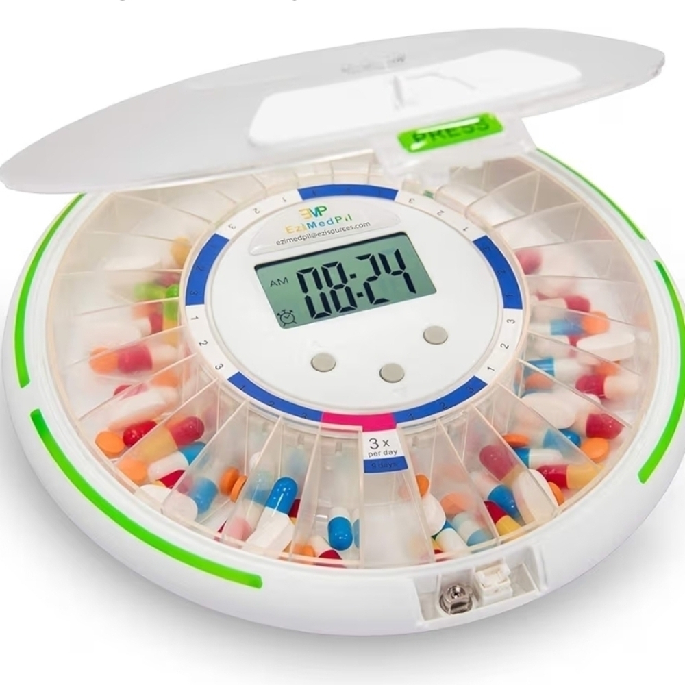 EziMedPil Automatic Pill Dispenser with Alarm, Sound & Light, up to 6 Alarms/Day